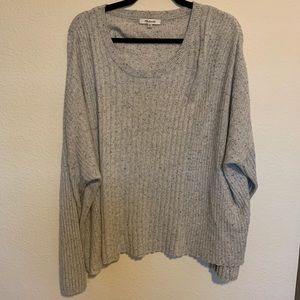 Madewell speckled gray ribbed sweater